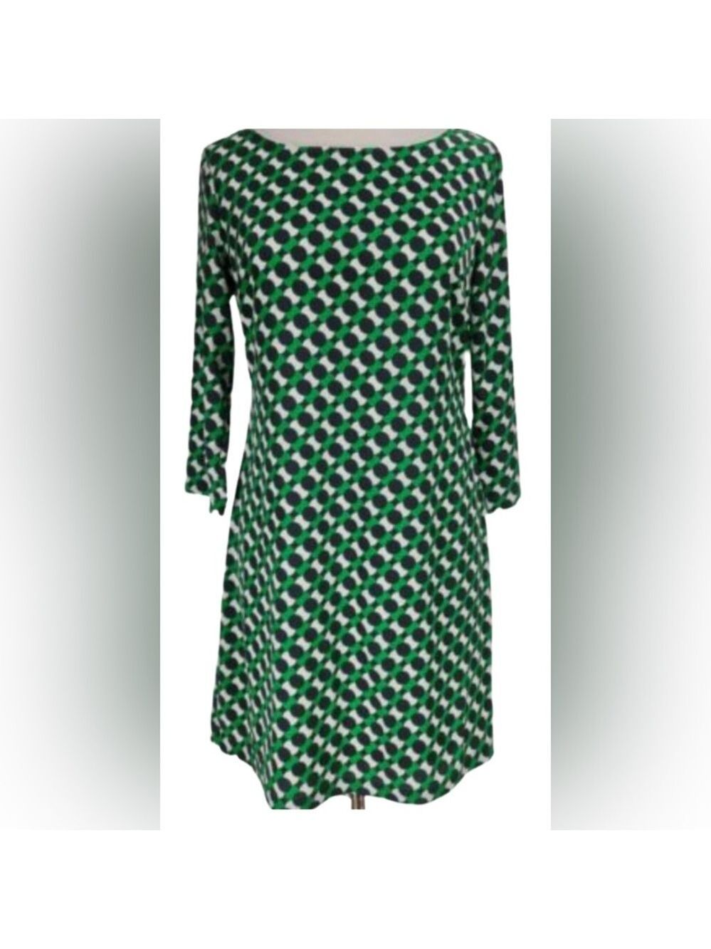 OLD NAVY Green Polka Dot Lined Shift Dress Work Casual Chic Preppy Large $69
